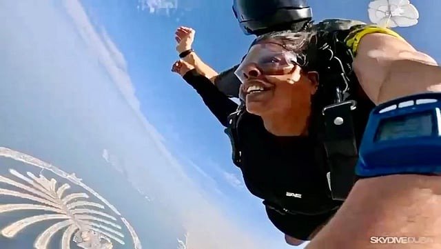 Kerala grandma, 70, goes viral for conquering Dubai skies in skydiving adventure