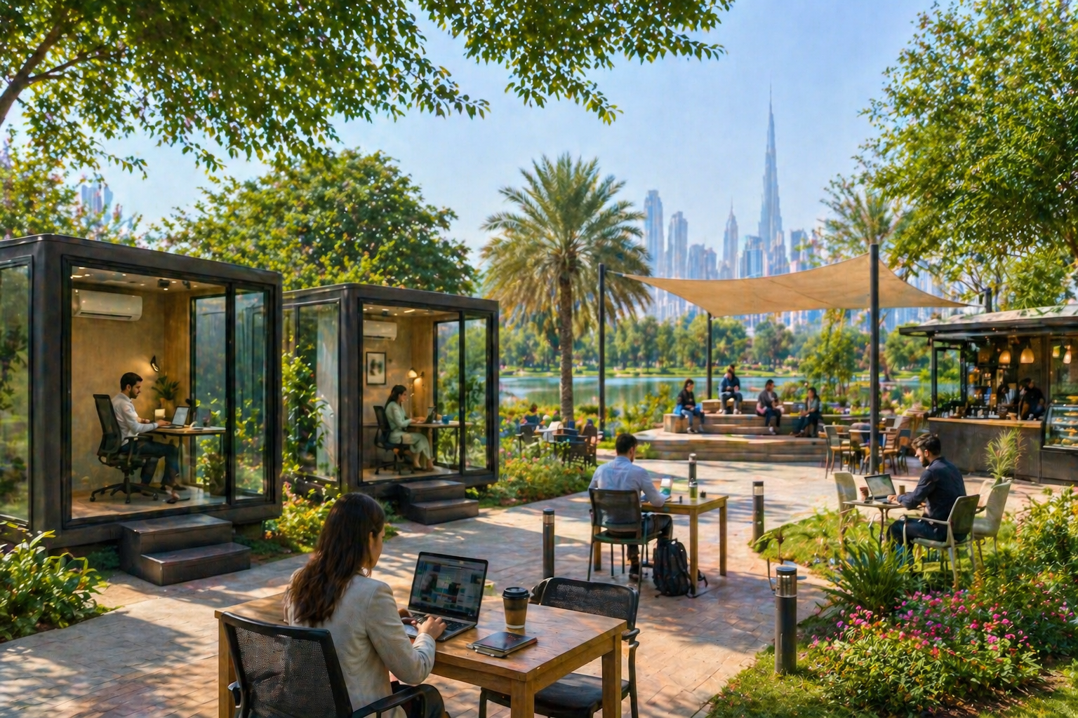 AC Cabins, Meeting Rooms, Café: Inside Dubai’s First Park Workspace