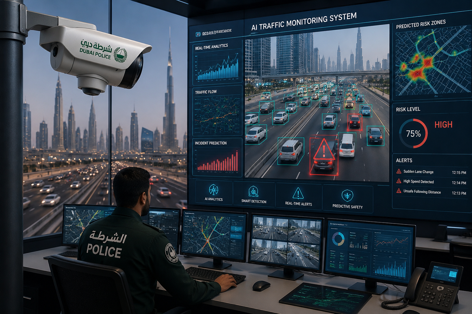Dubai Police Introduces AI-Powered Traffic Monitoring System to Predict Accidents and Improve Road Safety